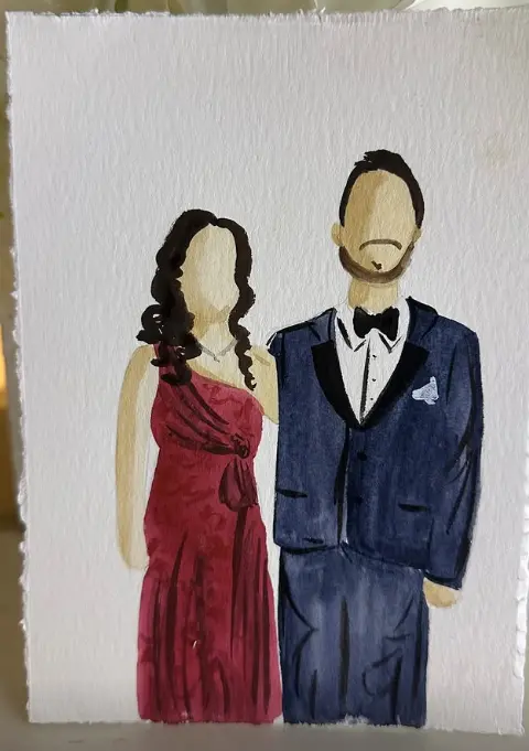Live watercolor by Gabrielle — finished piece or creative process at an event in Montreal 10