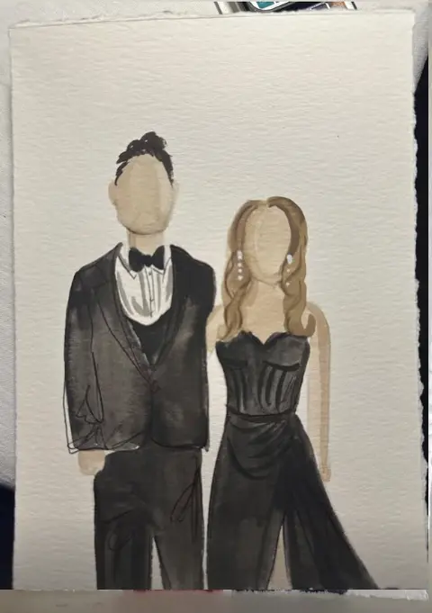 Live watercolor by Gabrielle — finished piece or creative process at an event in Montreal 11