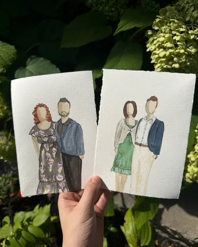 Live watercolor by Gabrielle — finished piece or creative process at an event in Montreal 15