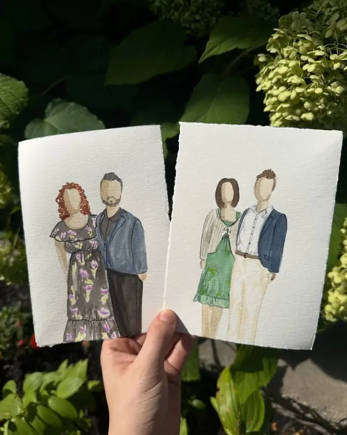 Live watercolor by Gabrielle — finished piece or creative process at an event in Montreal 2