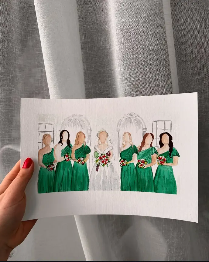 Live watercolor by Gabrielle — finished piece or creative process at an event in Montreal 3