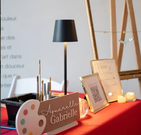 Live watercolor by Gabrielle — finished piece or creative process at an event in Montreal 5