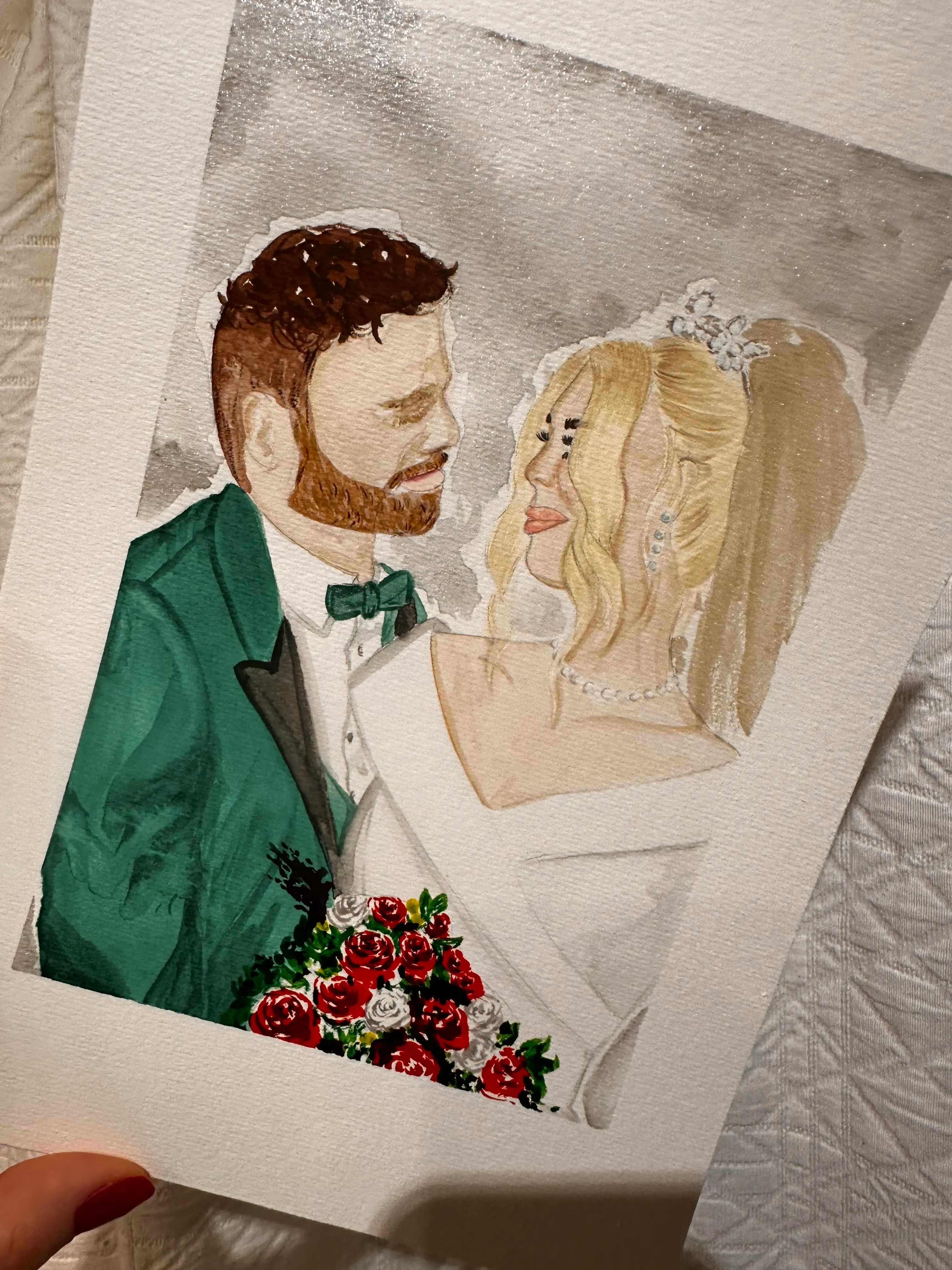 Live watercolor by Gabrielle — finished piece or creative process at an event in Montreal 14