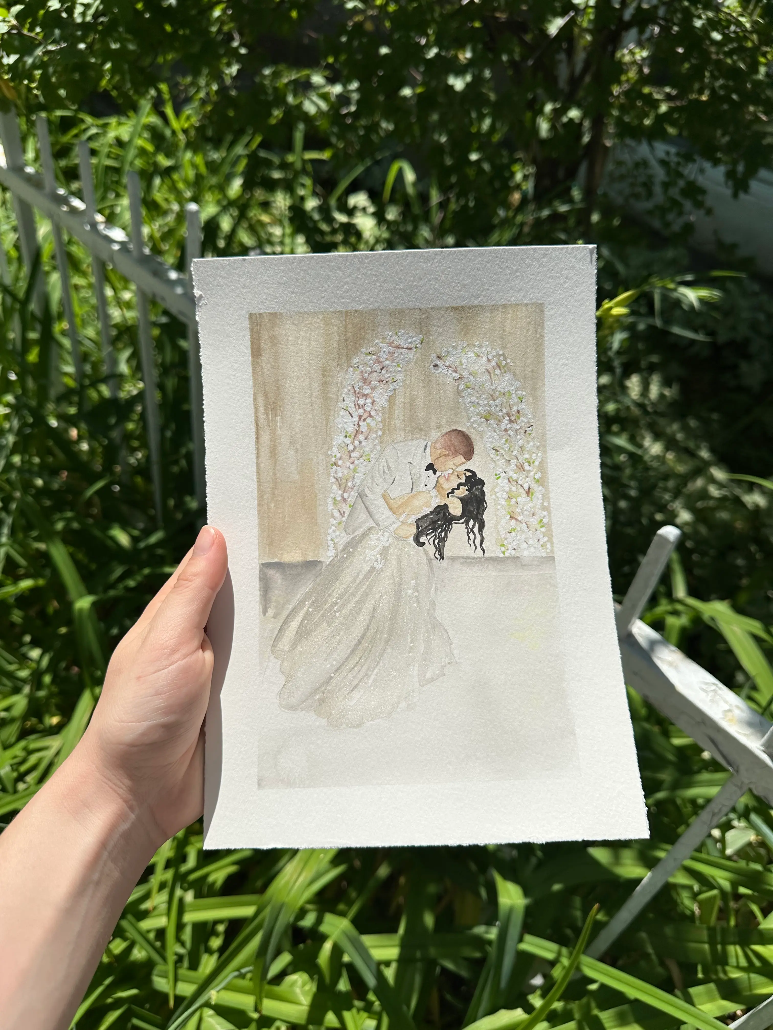 Live watercolor by Gabrielle — finished piece or creative process at an event in Montreal 17
