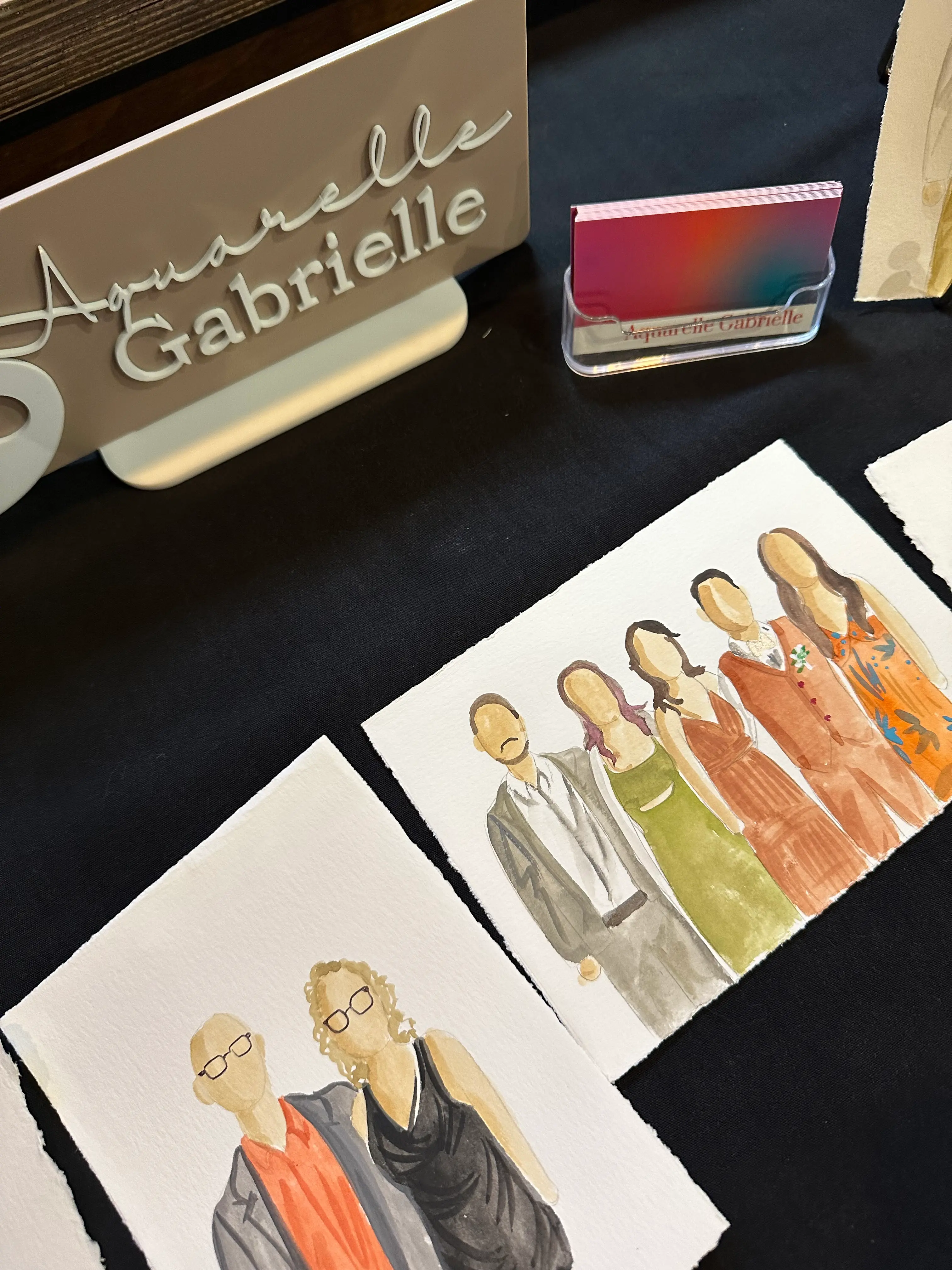 Live watercolor by Gabrielle — finished piece or creative process at an event in Montreal 18